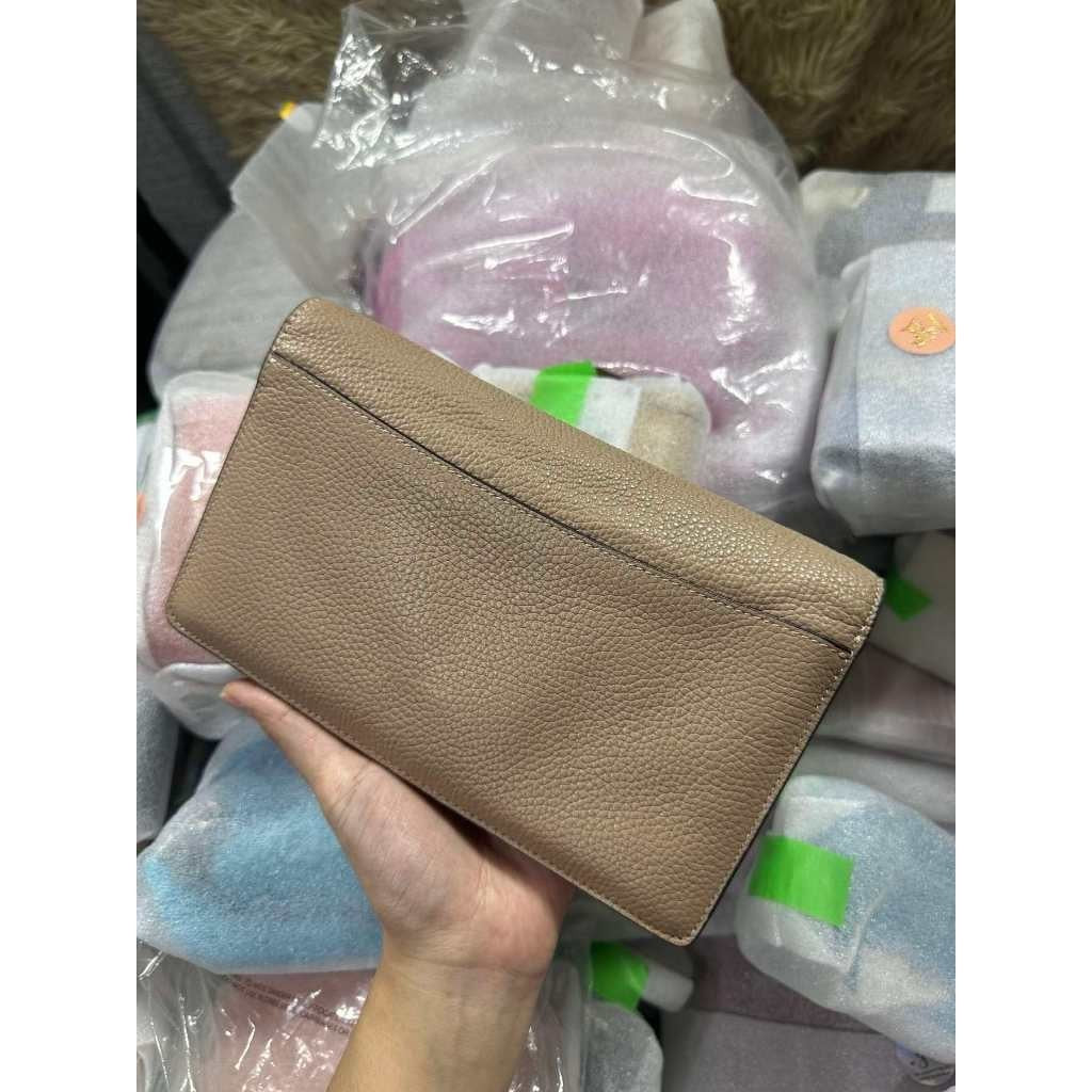 ORIG & IMPORTED CCH Anna Foldover Crossbody Clutch Slim Bag Taupe