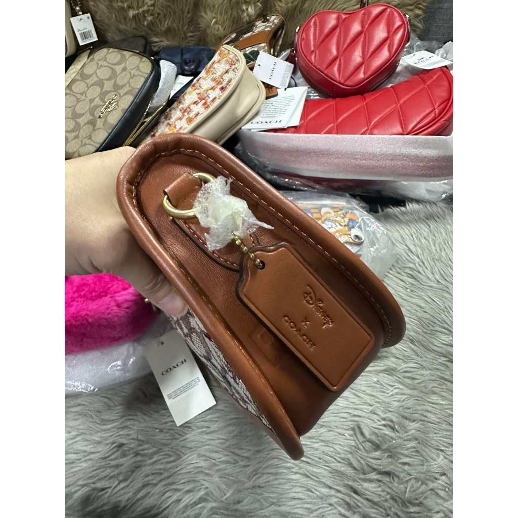ORIG & IMPORTED CCH Swinger Brown Bag In Signature Textile Jacquard Mickey Mouse