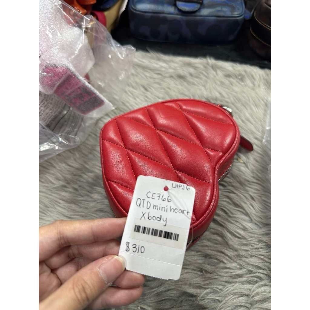 ORIG & IMPORTED CCH Retail Heart Pillow Quilted Crossbody Mini Red Bag