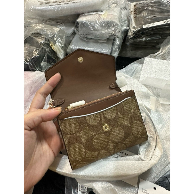ORIG & IMPORTED CCH Mini Envelope Wallet With Strap Small Sling Black Brown Light Khaki