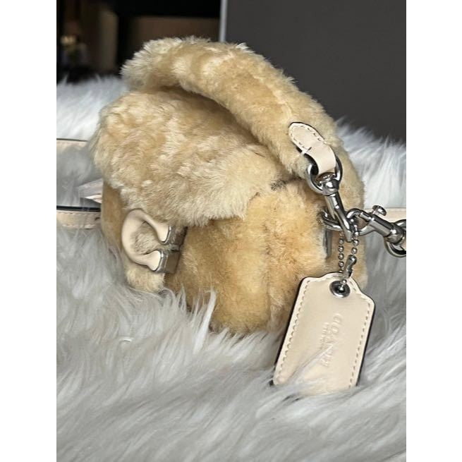 ORIG & IMPORTED CCH Retail Tabby 12 In Shearling Cream White Mini Bag