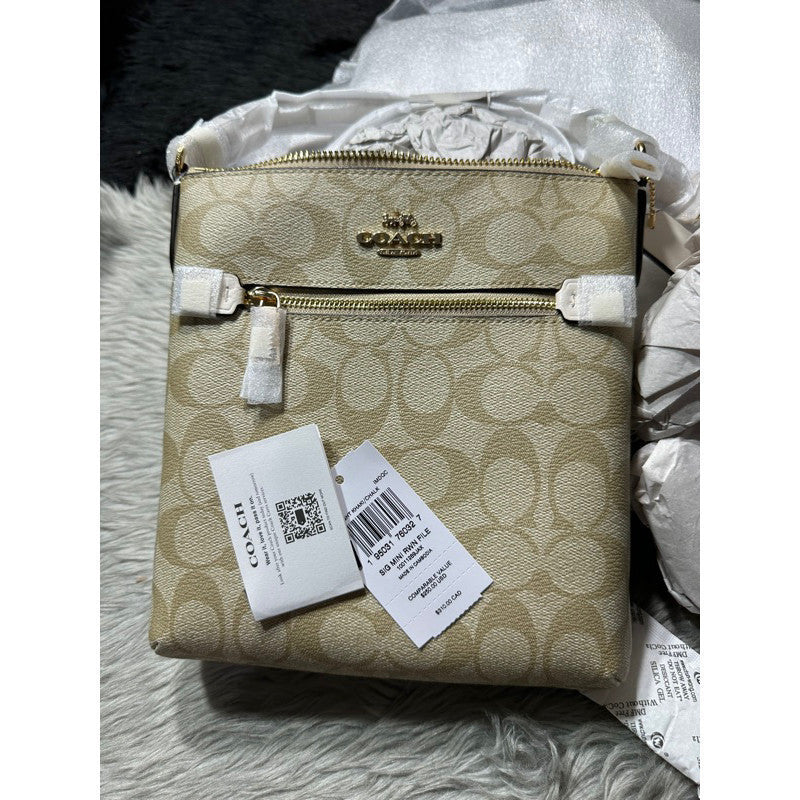 ORIG & IMPORTED CCH Rowan and Mini File Bag In Signature Canvas in Light Khaki White
