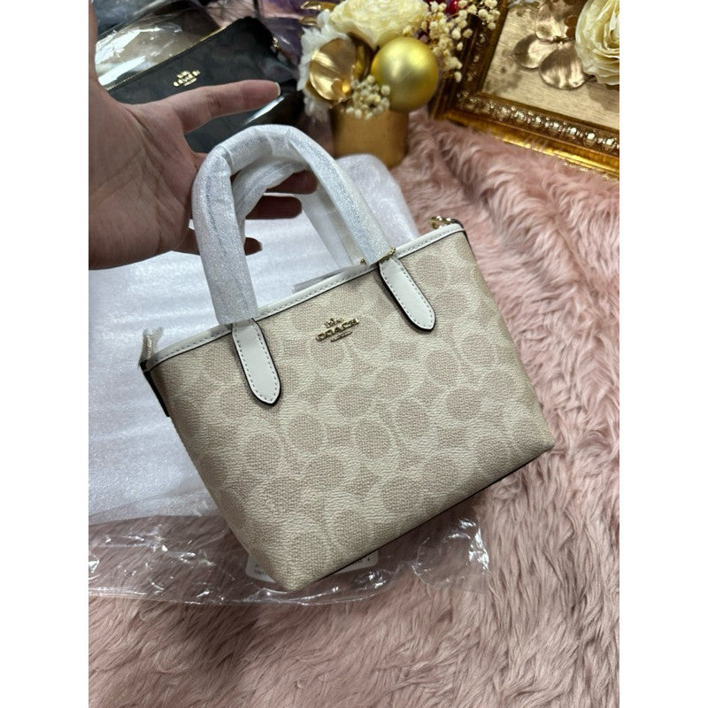 ORIG & IMPORTED CCH City Mini Tote Bag In Signature Canvas Sand/Chalk