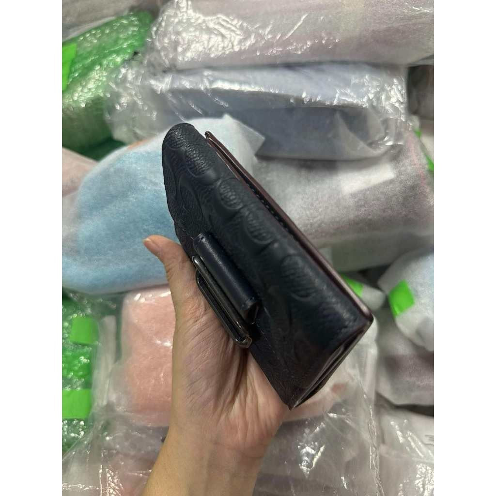 ORIG & IMPORTED CCH  Small Slim Morgan Wallet In Signature Leather Blue Green