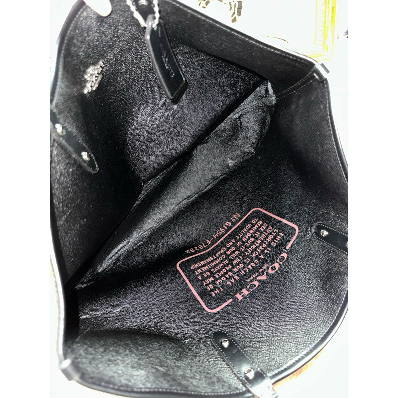 ORIG & IMPORTED CCH Reversible City Large Tote Bag With Tulip Print Black