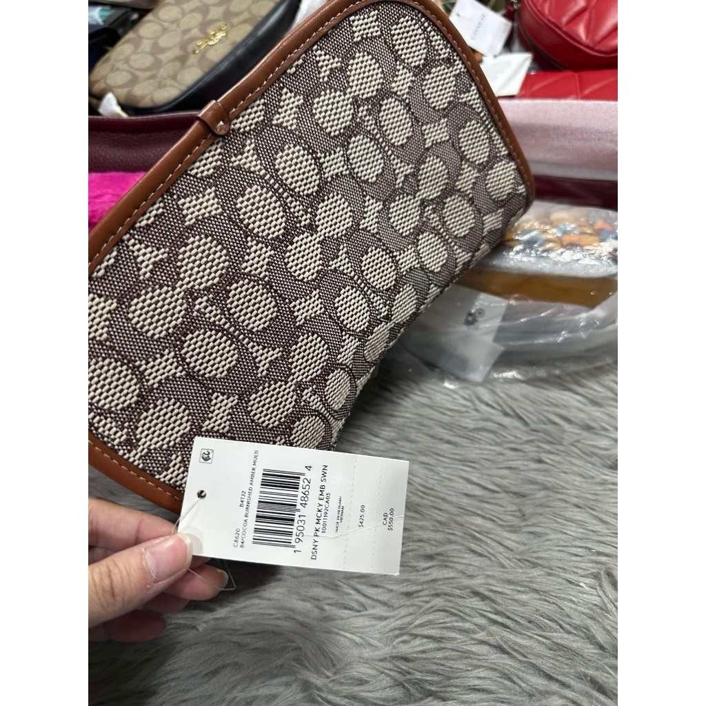 ORIG & IMPORTED CCH Swinger Brown Bag In Signature Textile Jacquard Mickey Mouse