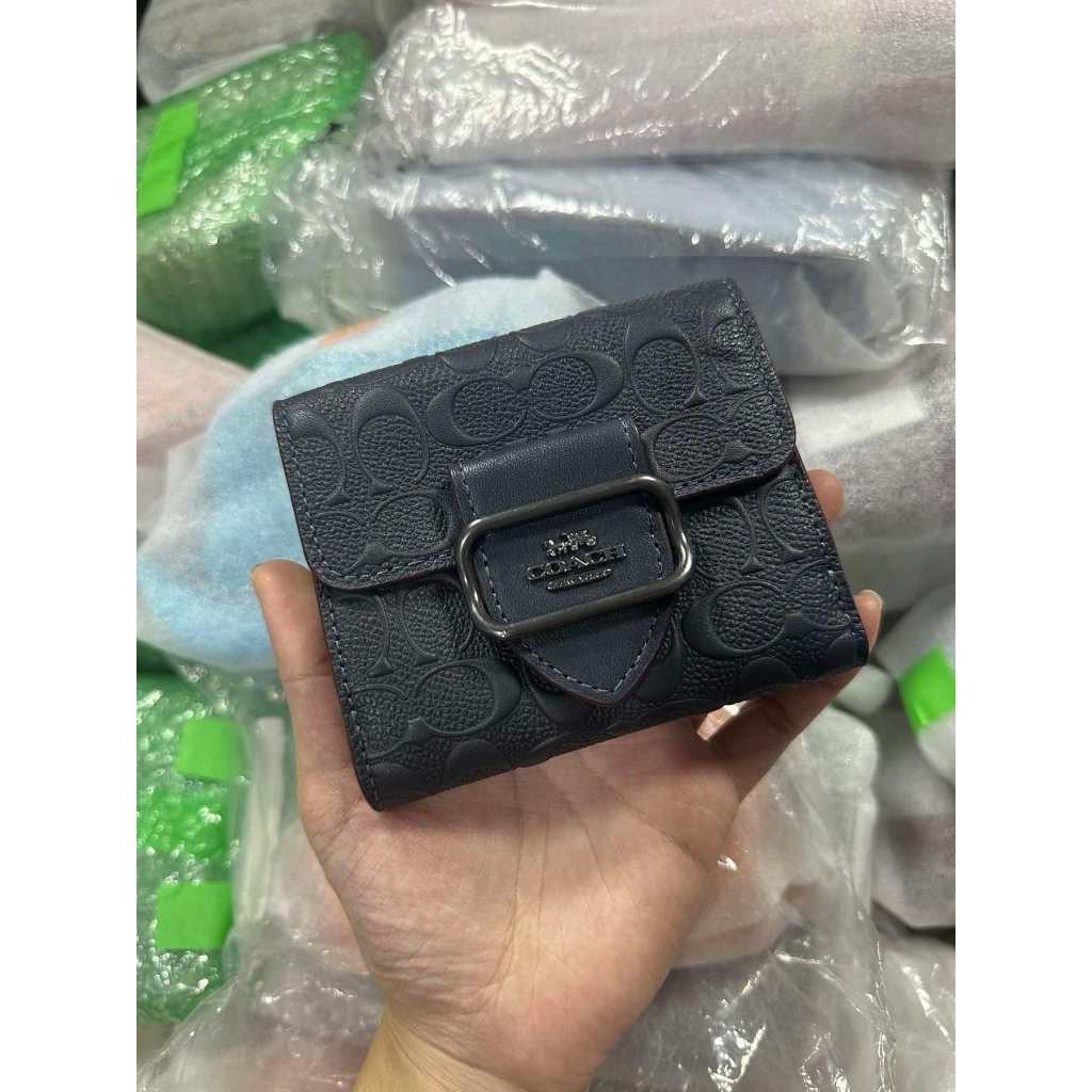 ORIG & IMPORTED CCH  Small Slim Morgan Wallet In Signature Leather Blue Green