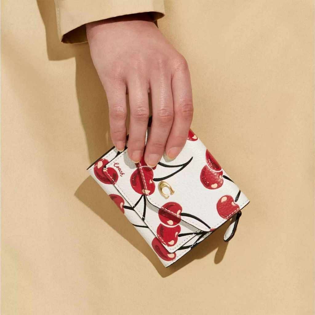ORIG & IMPORTED CCH Wyn Small Wallet With Cherry Print (White & Blue)