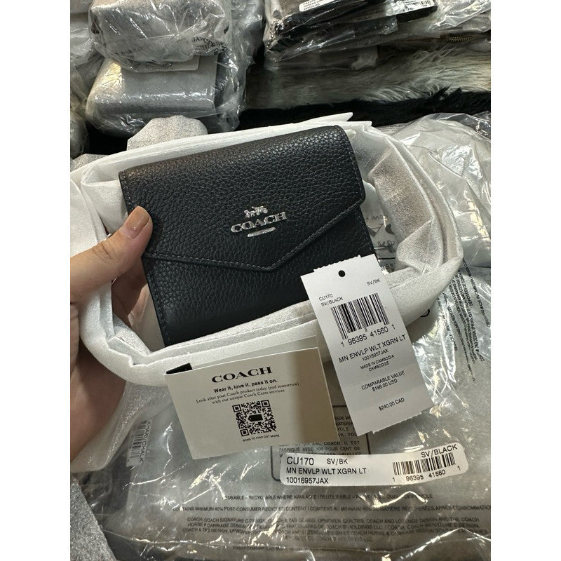 ORIG & IMPORTED CCH Mini Envelope Wallet With Strap Small Sling Black Brown Light Khaki