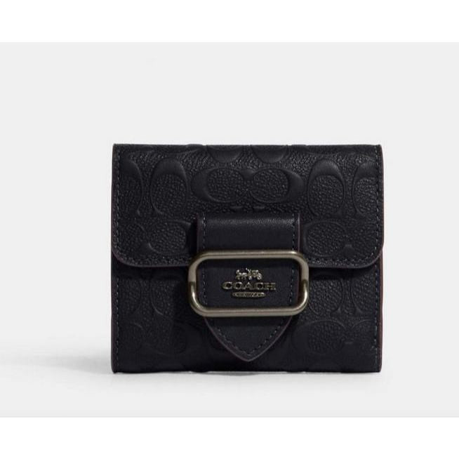 ORIG & IMPORTED CCH  Small Slim Morgan Wallet In Signature Leather Blue Green
