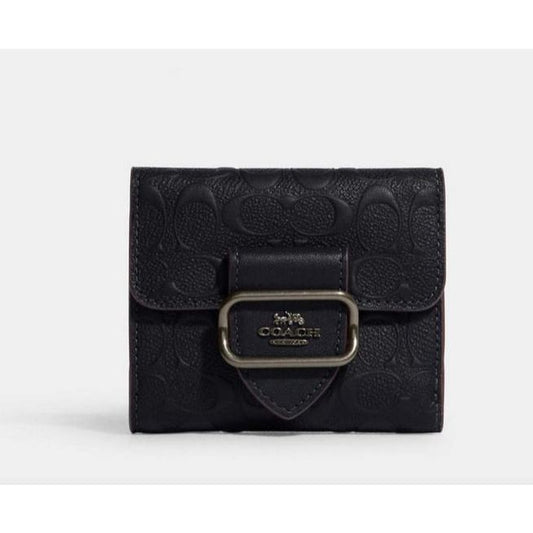 ORIG & IMPORTED CCH  Small Slim Morgan Wallet In Signature Leather Blue Green