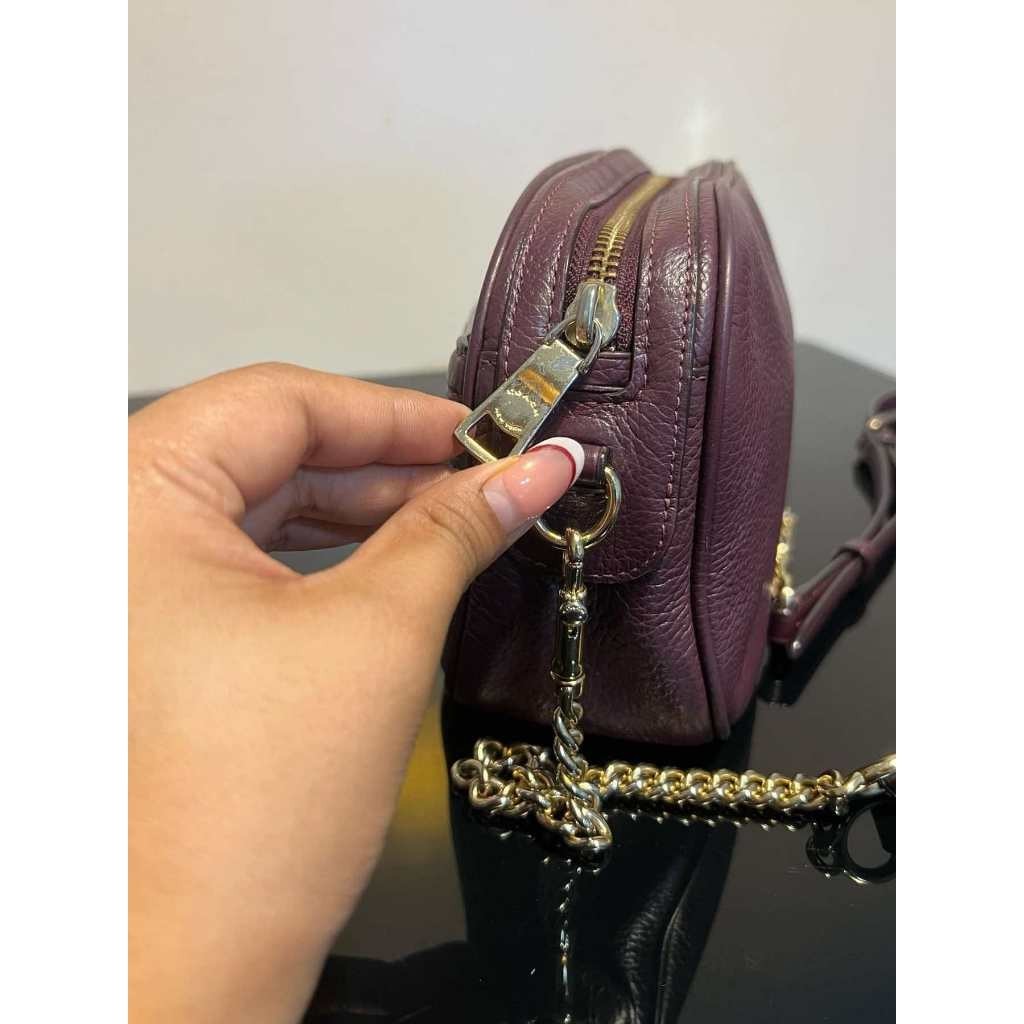 ORIG & IMPORTED Preloved CCH Isla Chain Small Crossbody Maroon Plum Bag