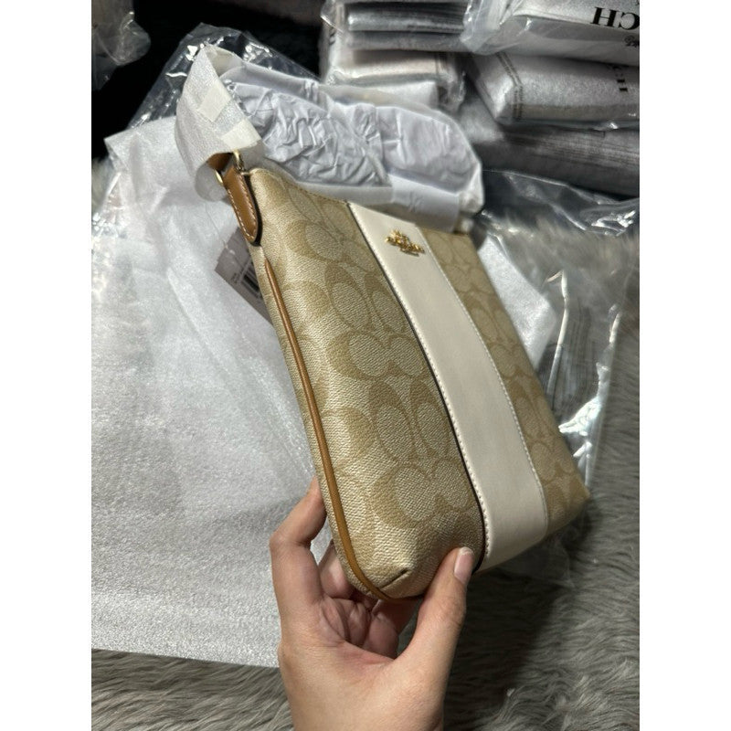 ORIG & IMPORTED CCH Mini Rowan File Bag In White Signature Canvas With Stripe
