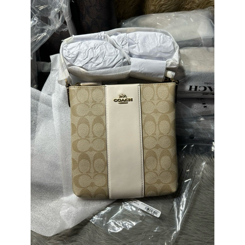 ORIG & IMPORTED CCH Mini Rowan File Bag In White Signature Canvas With Stripe