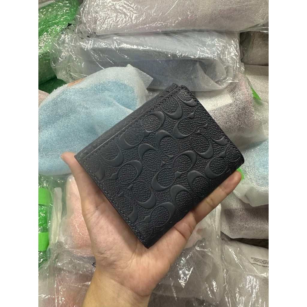 ORIG & IMPORTED CCH  Small Slim Morgan Wallet In Signature Leather Blue Green