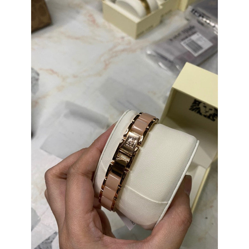 ORIG & IMPORTED AK Klein Women's Rose Gold-Tone and Light Pink Resin Bracelet Watch AK/3212LPRG