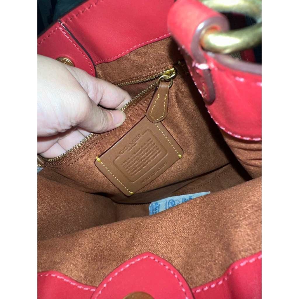 ORIG & IMPORTED Preloved CCH Retail Field Tote 22 With Heart Print Brown Bag