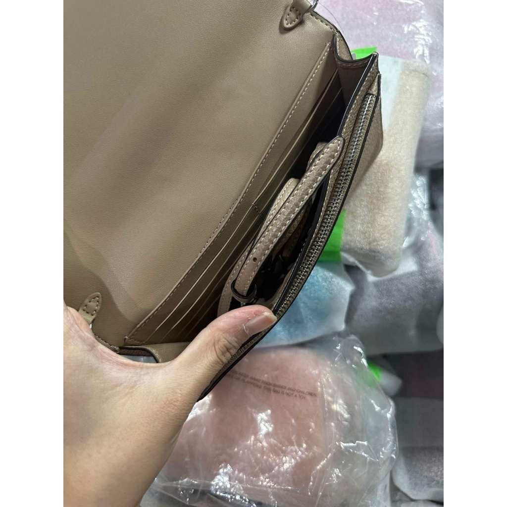 ORIG & IMPORTED CCH Anna Foldover Crossbody Clutch Slim Bag Taupe