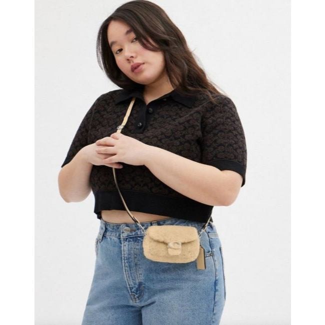 ORIG & IMPORTED CCH Retail Tabby 12 In Shearling Cream White Mini Bag