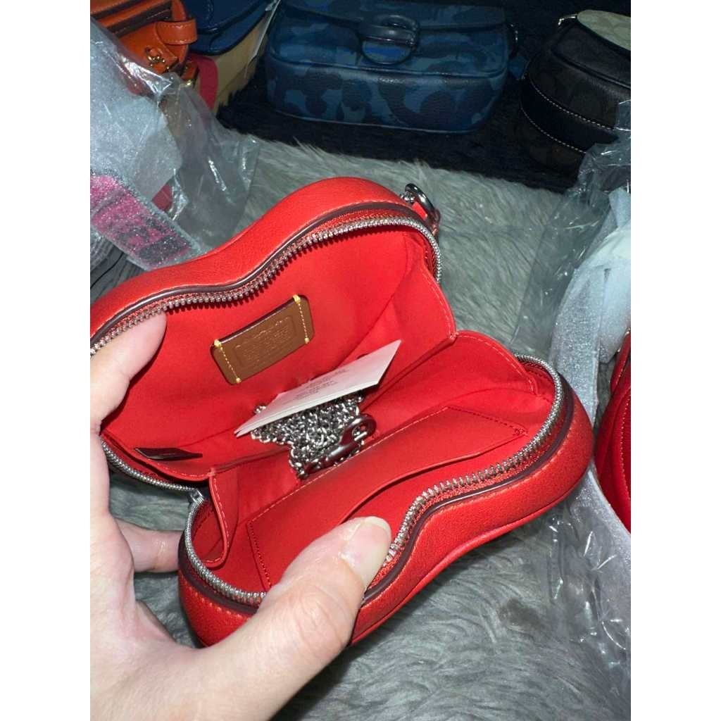 ORIG & IMPORTED CCH Retail Heart Pillow Quilted Crossbody Mini Red Bag