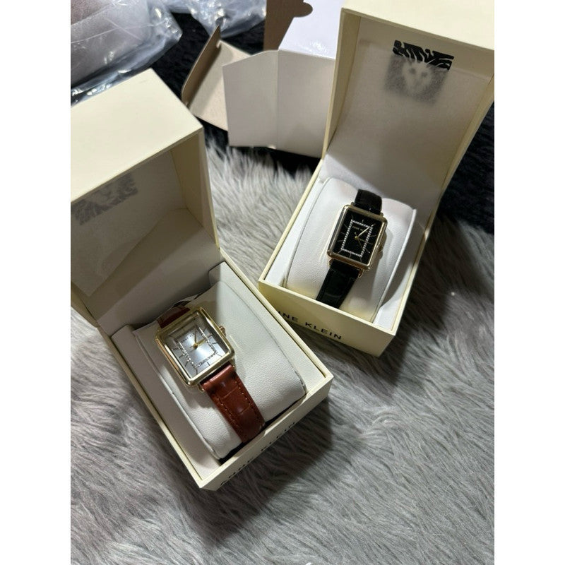 ORIG & IMPORTED AK Klein Women's Quartz Dress Watch with Faux Leather Strap, Brown AK/3820GPHY