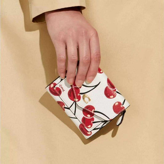 ORIG & IMPORTED CCH Wyn Small Wallet With Cherry Print (White & Blue)