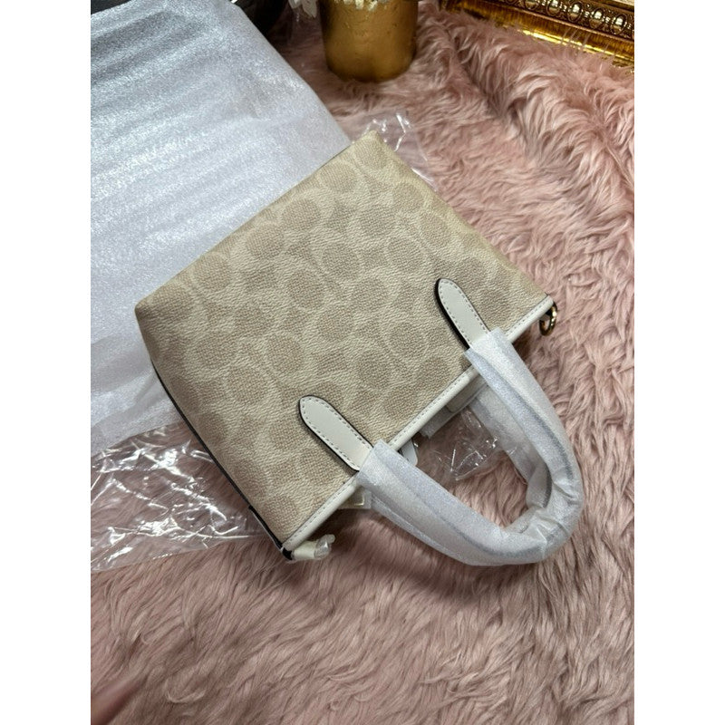 ORIG & IMPORTED CCH City Mini Tote Bag In Signature Canvas Sand/Chalk