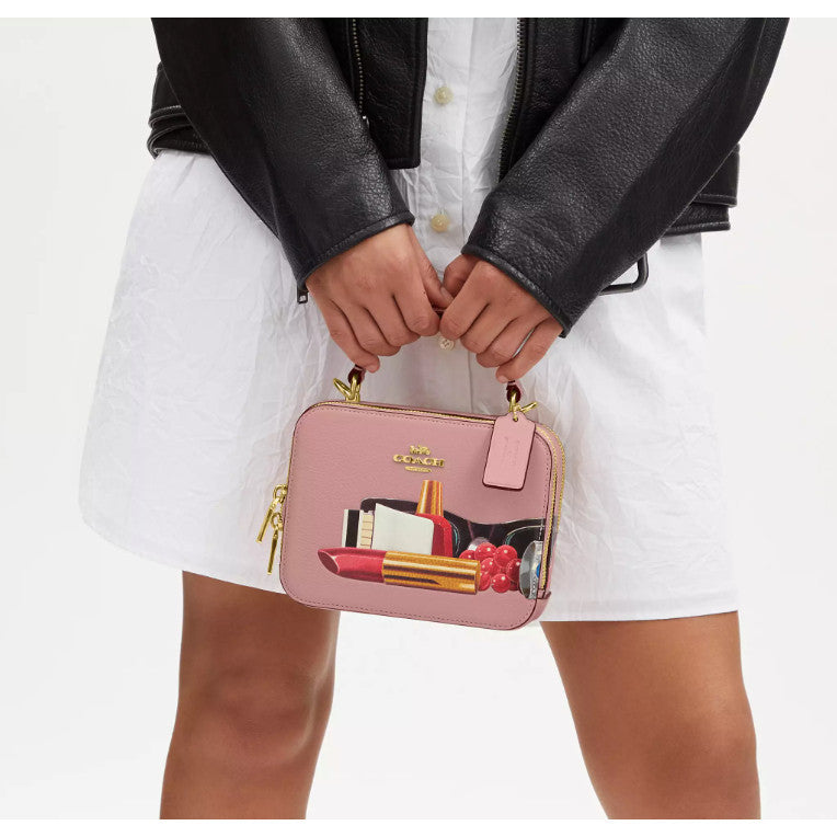 ORIG & IMPORTED CCH Top Handle Box Crossbody Small Bag in Pink