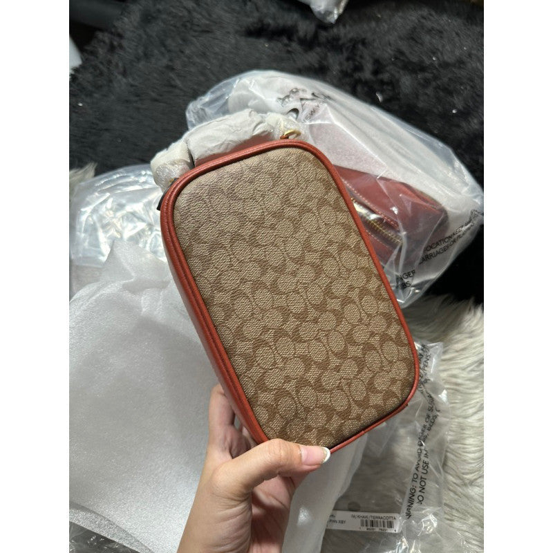 ORIG & IMPORTED CCH Eva Phone Mini Bag in Khaki/Terracotta Brown