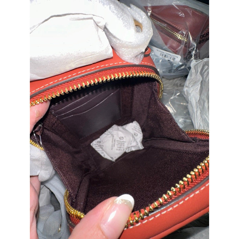 ORIG & IMPORTED CCH Eva Phone Mini Bag in Khaki/Terracotta Brown