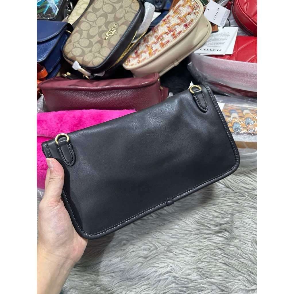 ORIG & IMPORTED CCH Retail Foldover Cut Out Clutch Crossbody Black Bag
