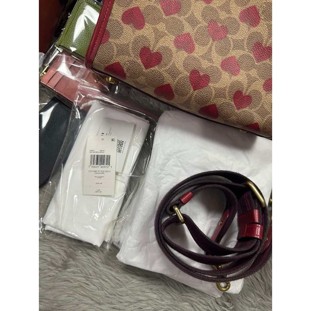 ORIG & IMPORTED Preloved CCH Retail Field Tote 22 With Heart Print Brown Bag
