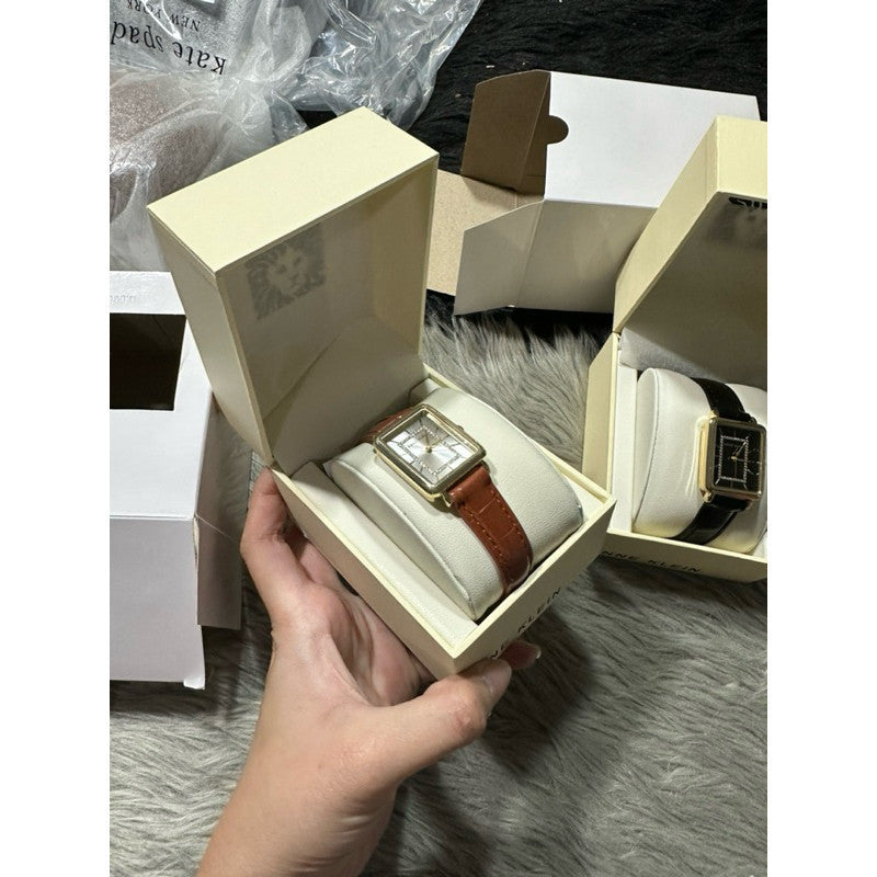ORIG & IMPORTED AK Klein Women's Quartz Dress Watch with Faux Leather Strap, Brown AK/3820GPHY