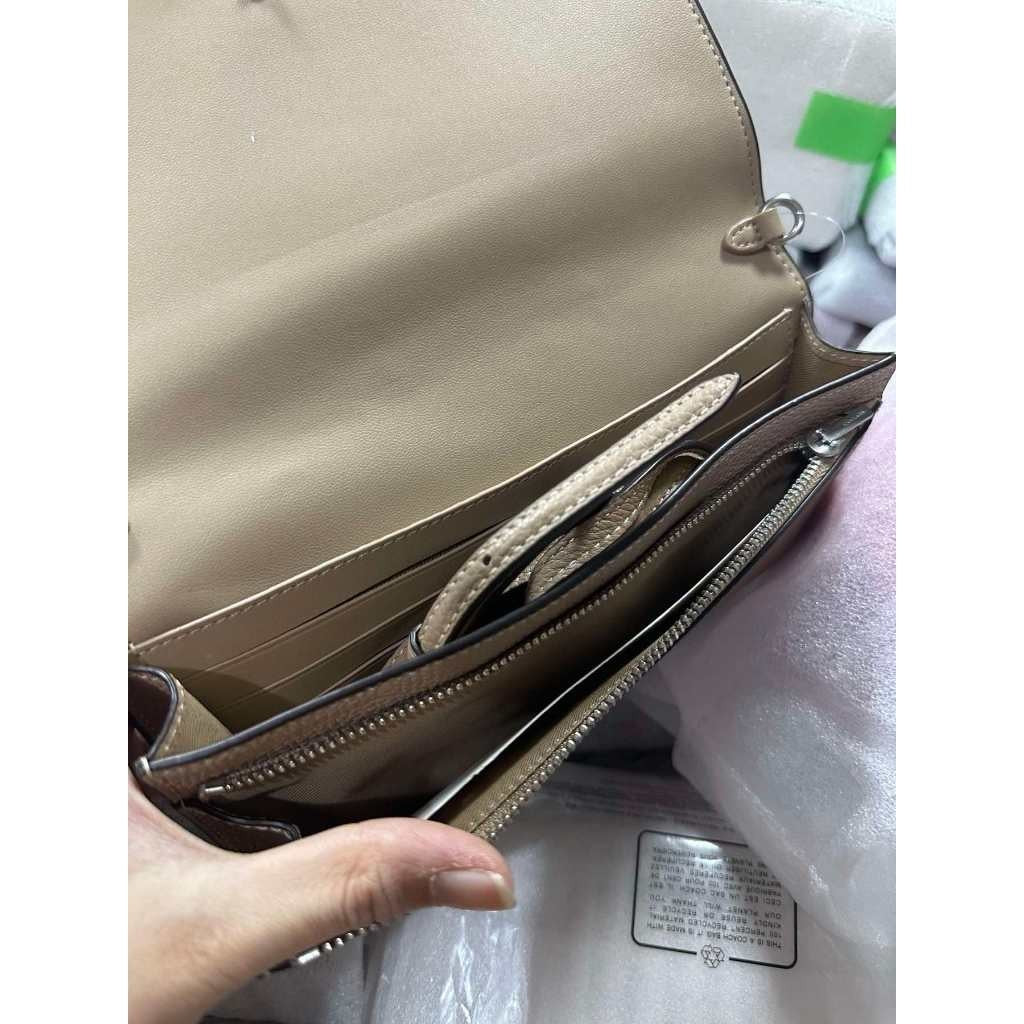 ORIG & IMPORTED CCH Anna Foldover Crossbody Clutch Slim Bag Taupe
