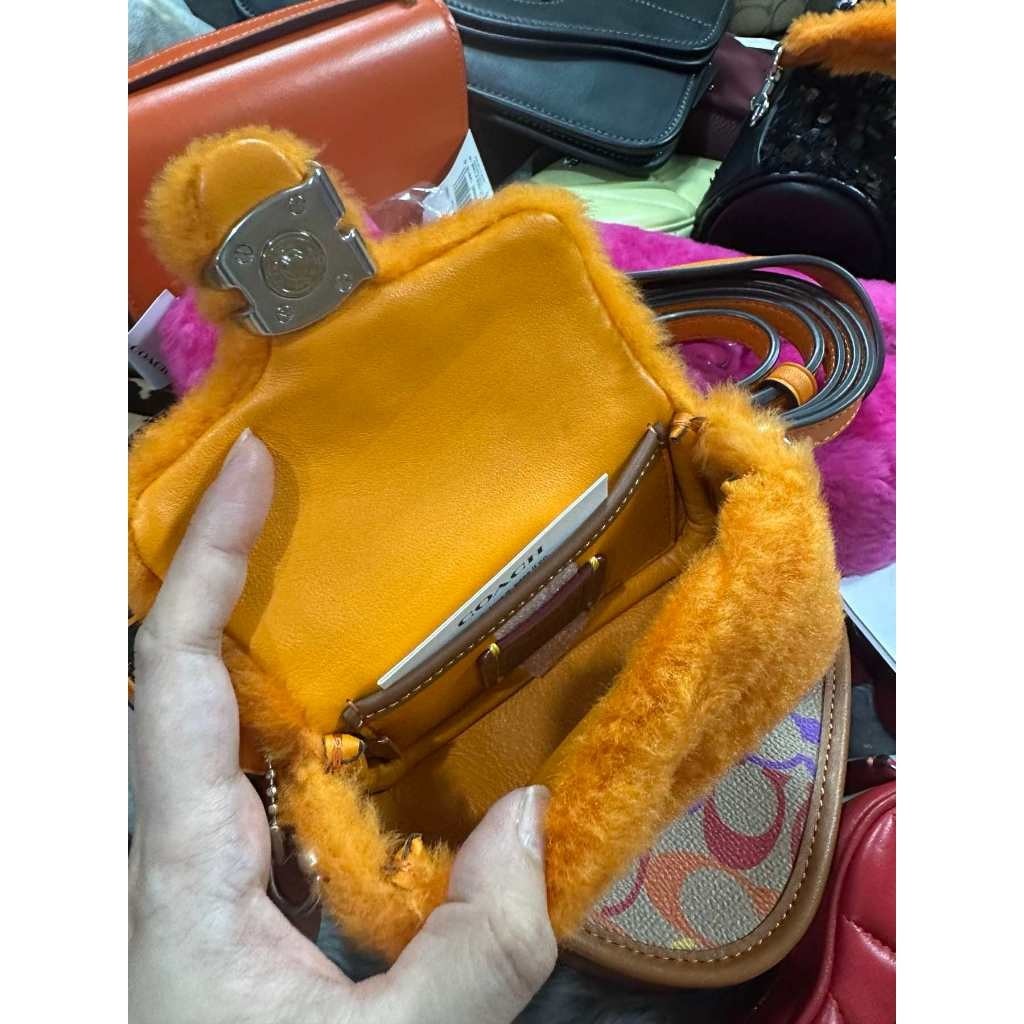 ORIG & IMPORTED CCH Orange Retail The Lil Nas Tabby 12 In Shearling Fur Mini Bag