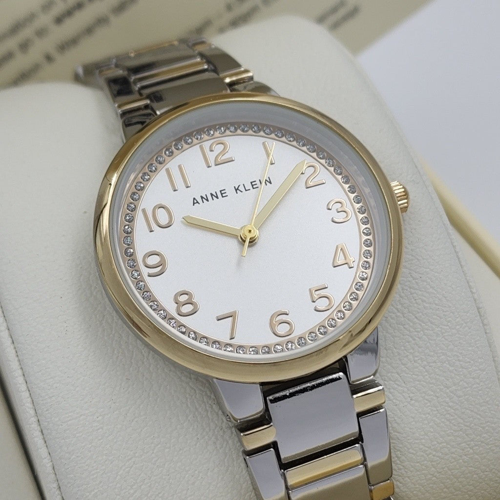 ORIG & IMPORTED AK Klein Women's Glitter Accented Bracelet Watch AK/3779SVTT