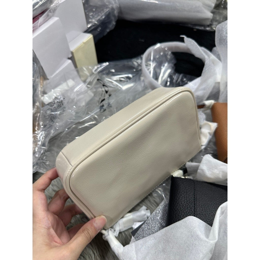ORIG & IMPORTED C0@CH Nolita 19 Small Shoulder Bag in PEARL WHITE