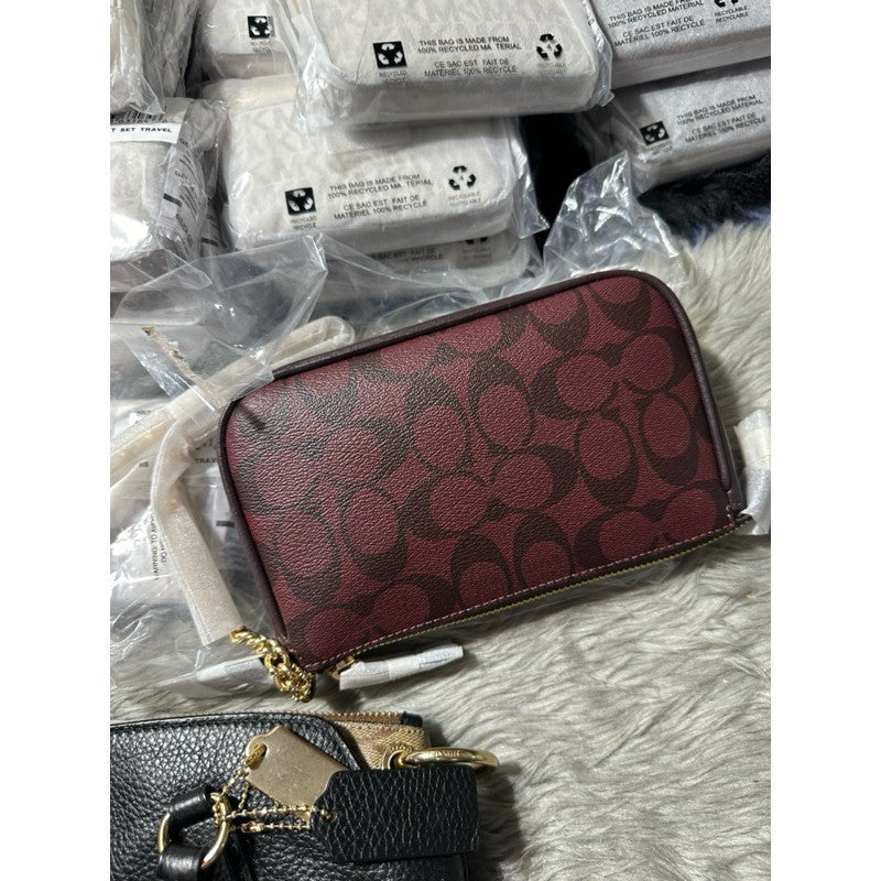 ORIG & IMPORTED CCH Nolita 19 In Signature Canvas Oxblood Red Small Bag Wristlet Chain Strap