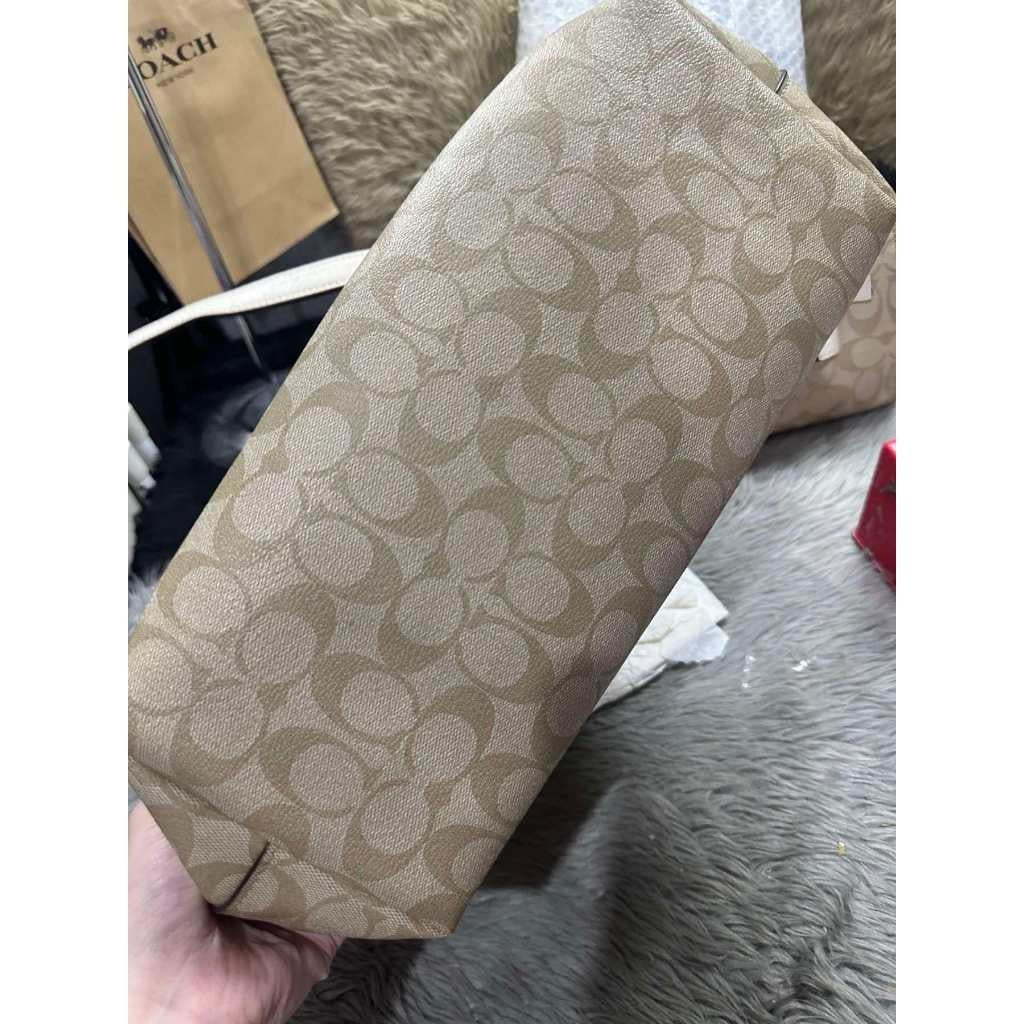 Orig PRELOVED CCH Gallery Tote Shoulder Bag in Light Khaki/Chalk