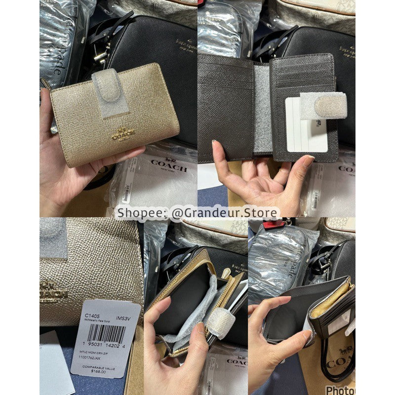 ORIG & IMPORTED CCH MEDIUM CORNER ZIP BIFOLD WALLET