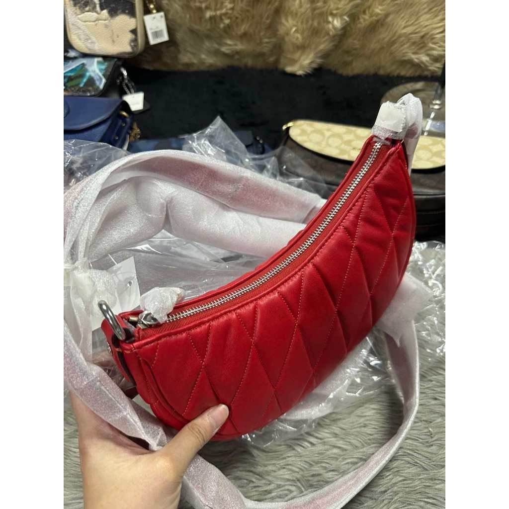 ORIG & IMPORTED CCH Retail Mira Shoulder Bag With Pillow Quilting And Heart Strap Red Bag