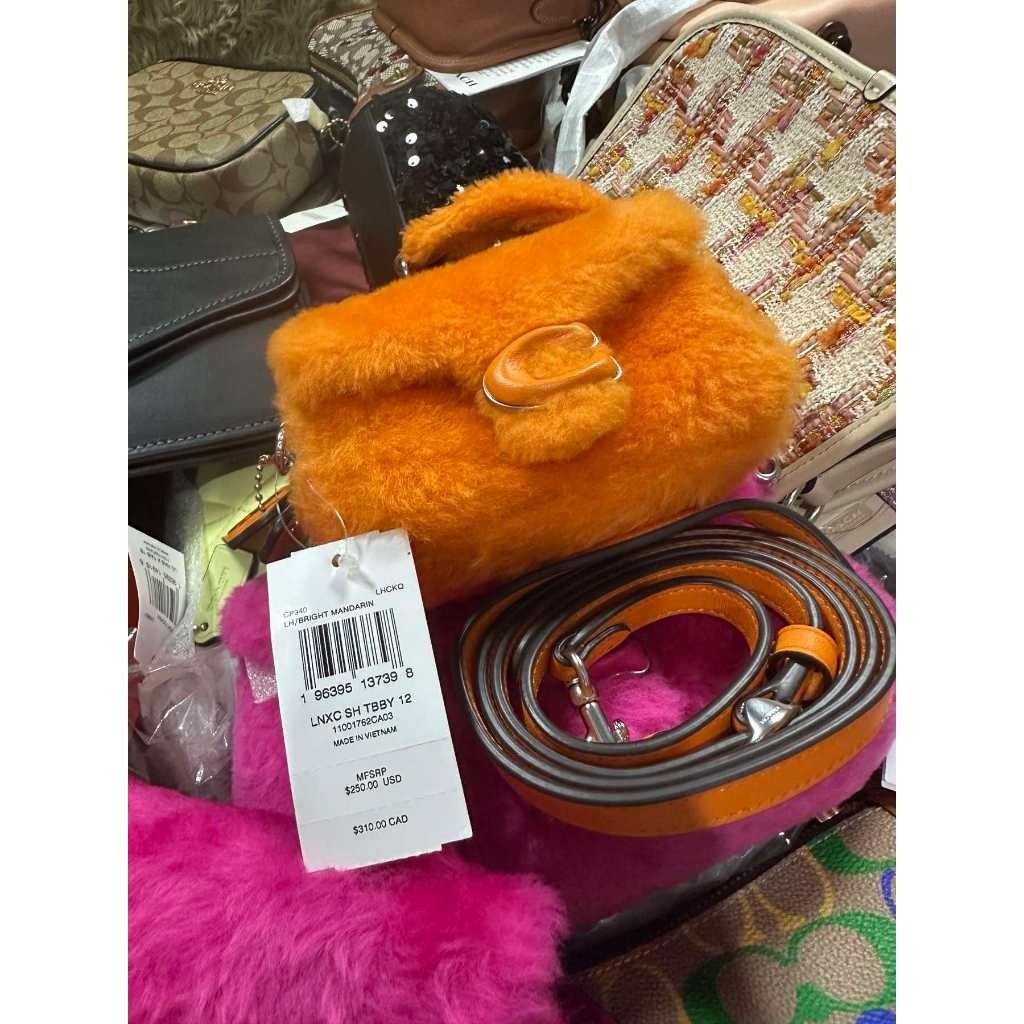 ORIG & IMPORTED CCH Orange Retail The Lil Nas Tabby 12 In Shearling Fur Mini Bag