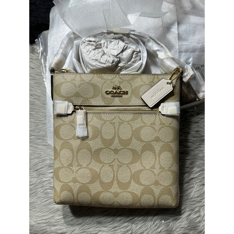 ORIG & IMPORTED CCH Rowan and Mini File Bag In Signature Canvas in Light Khaki White