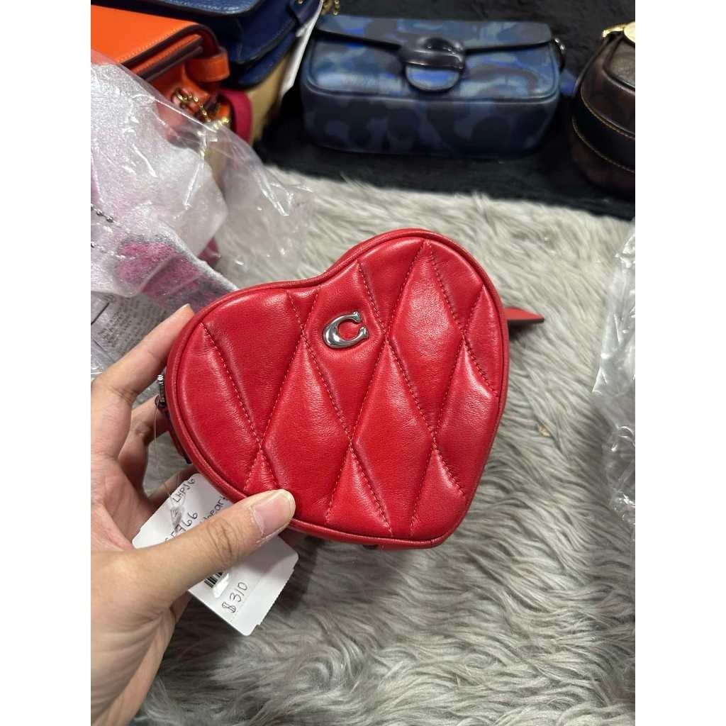 ORIG & IMPORTED CCH Retail Heart Pillow Quilted Crossbody Mini Red Bag