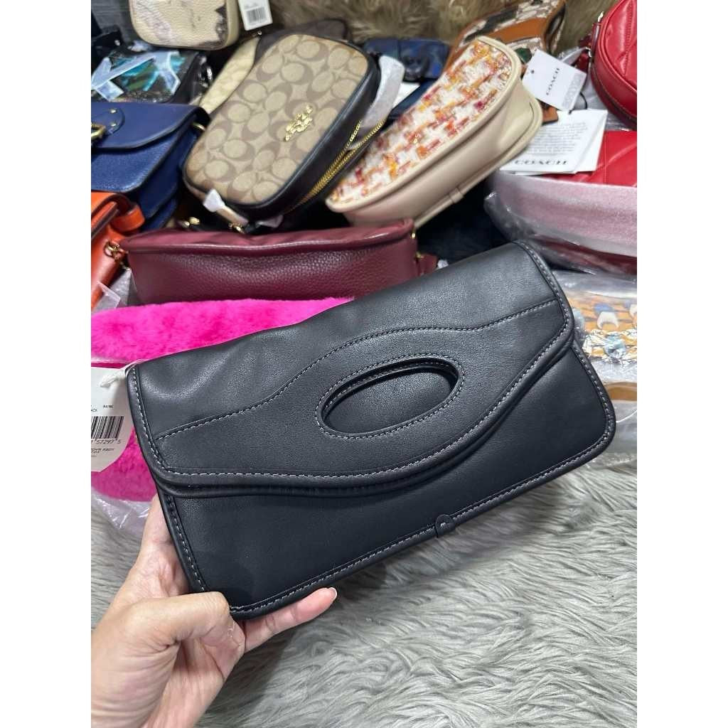 ORIG & IMPORTED CCH Retail Foldover Cut Out Clutch Crossbody Black Bag