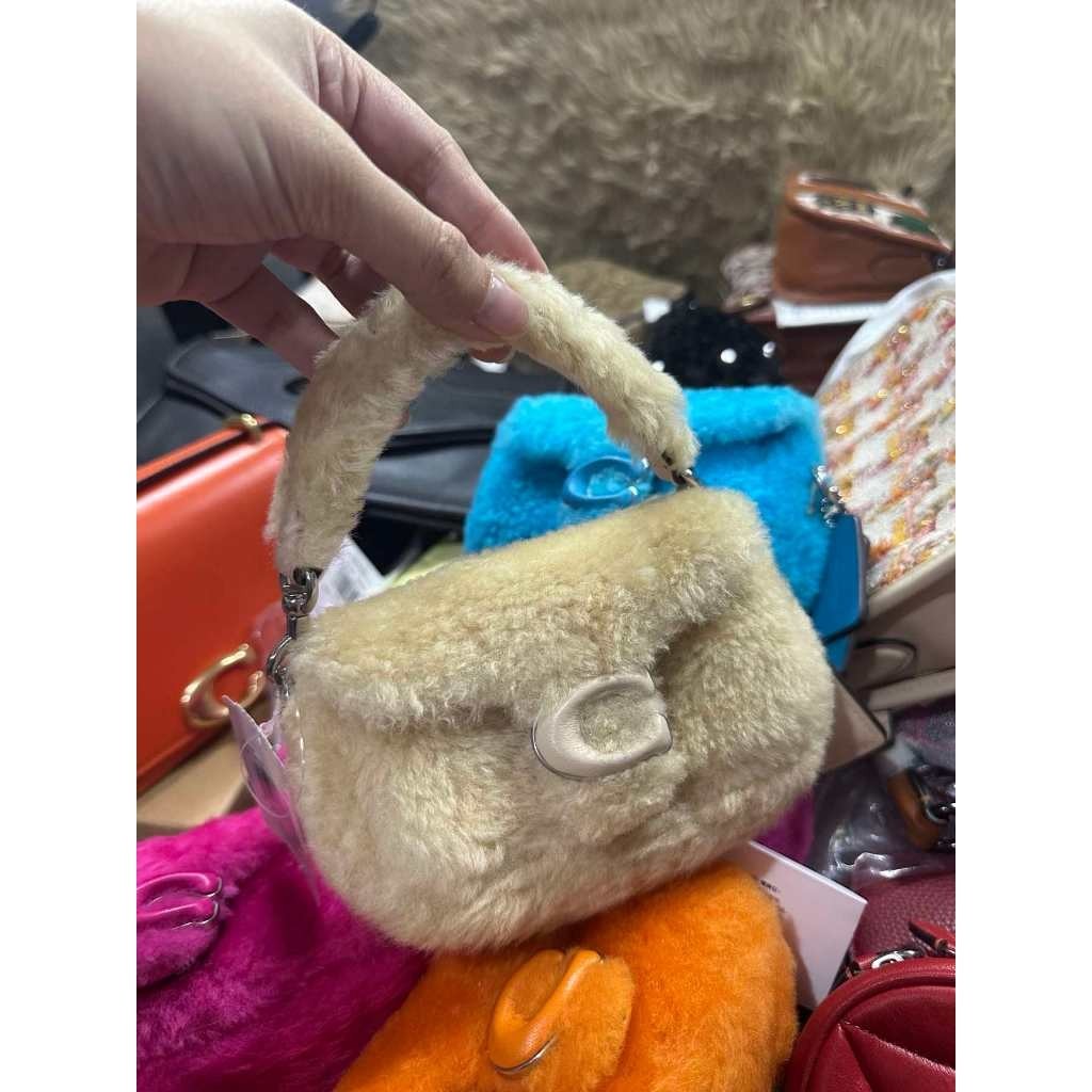 ORIG & IMPORTED CCH Retail Tabby 12 In Shearling Cream White Mini Bag