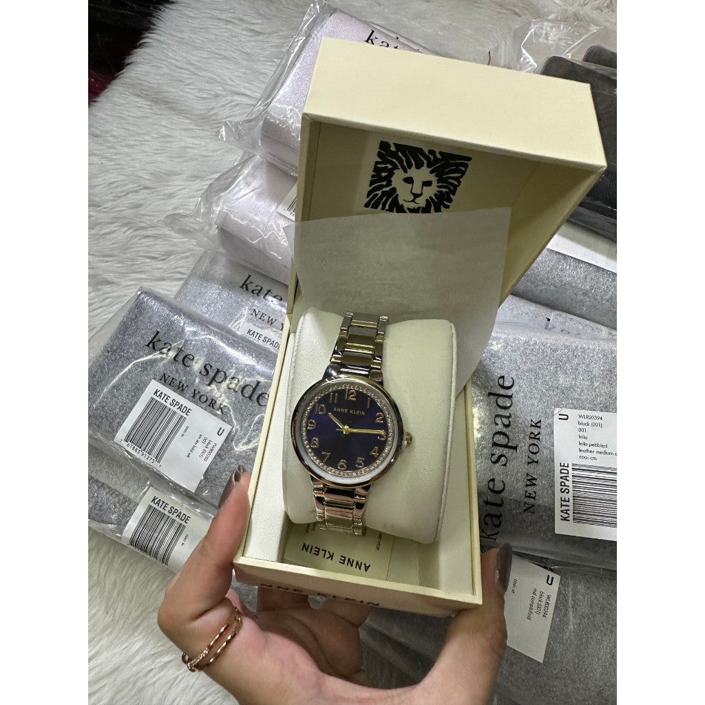 ORIG & IMPORTED AK Klein Women's Glitter Accented Bracelet Watch AK/3779NVTT