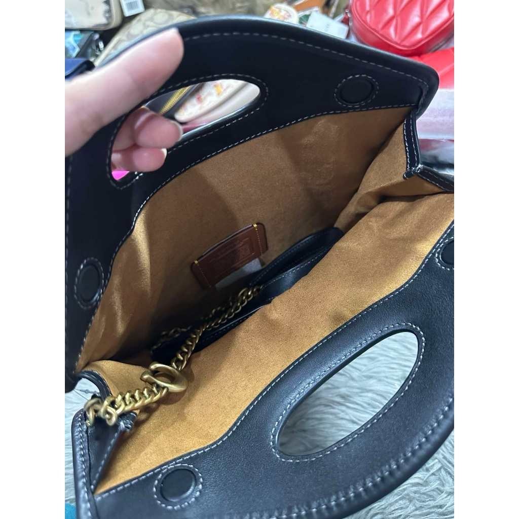 ORIG & IMPORTED CCH Retail Foldover Cut Out Clutch Crossbody Black Bag