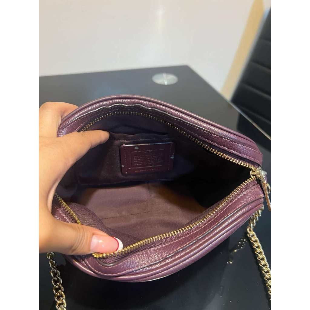 ORIG & IMPORTED Preloved CCH Isla Chain Small Crossbody Maroon Plum Bag