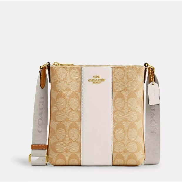ORIG & IMPORTED CCH Mini Rowan File Bag In White Signature Canvas With Stripe